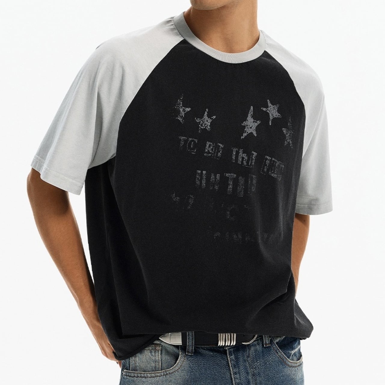 ヴィンテージライクグラフィックラグランTシャツ 2col   A00148