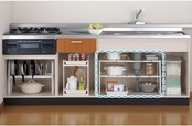 Belca(ベルカ) 日本製 キッチン収納 シンク下フリーラック 伸縮タイプ 幅50~75×奥行30.3×高さ39.8cm ホワイト シンク下収納 2段 棚 VR-EXT
