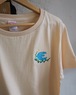 AMBERオリジナルTシャツ　刺繍　ブルーバード レディースLサイズ　ベージュ