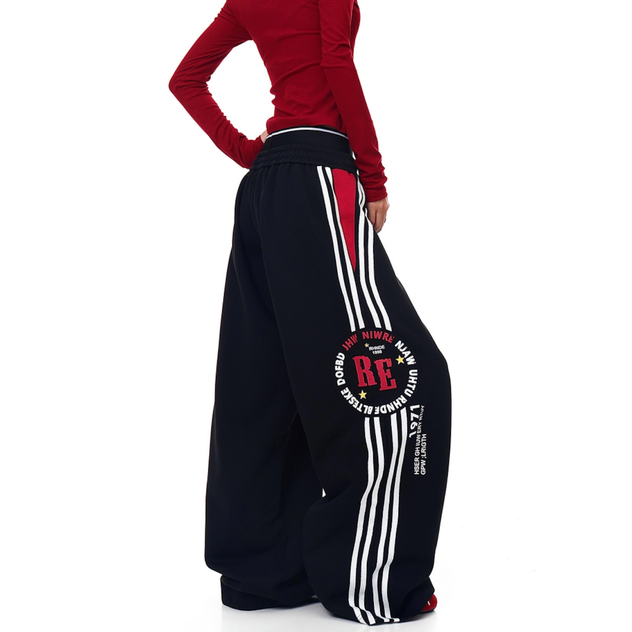 ストリート フェイクレイヤード スウェットパンツ P352