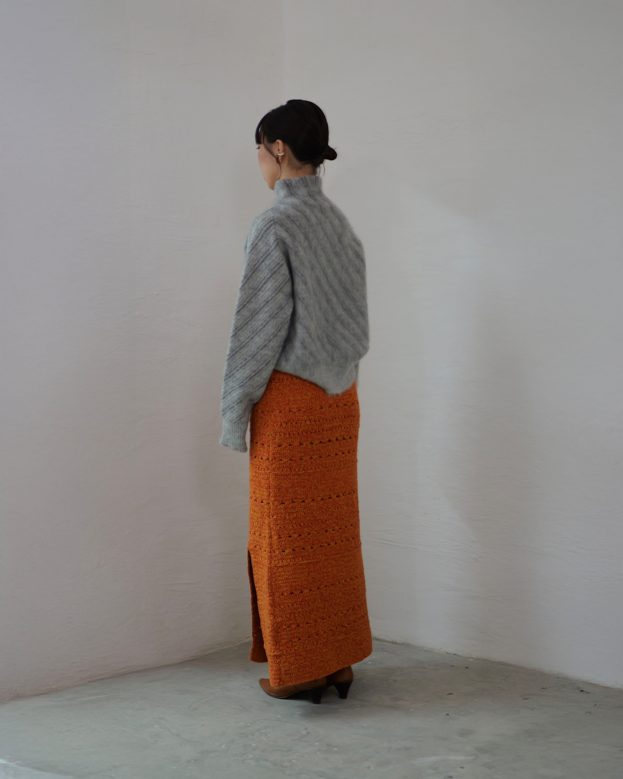 RITSUKO KARITA - rich Mohair Knit :Hair|グレイヘア着想/片袖無加工