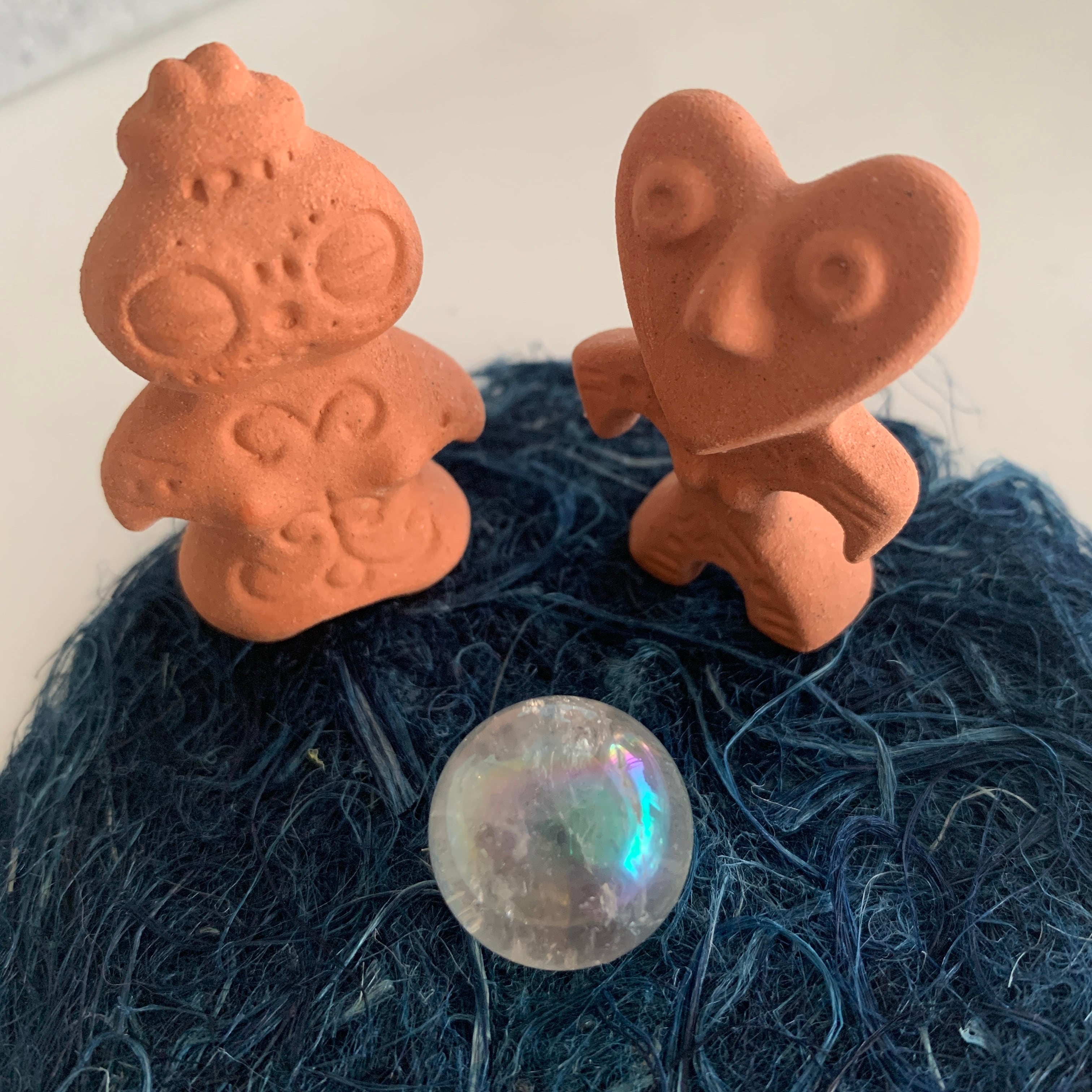 サンキャッチャー ☆バッキーボール【精麻・水晶・その他】ブルー