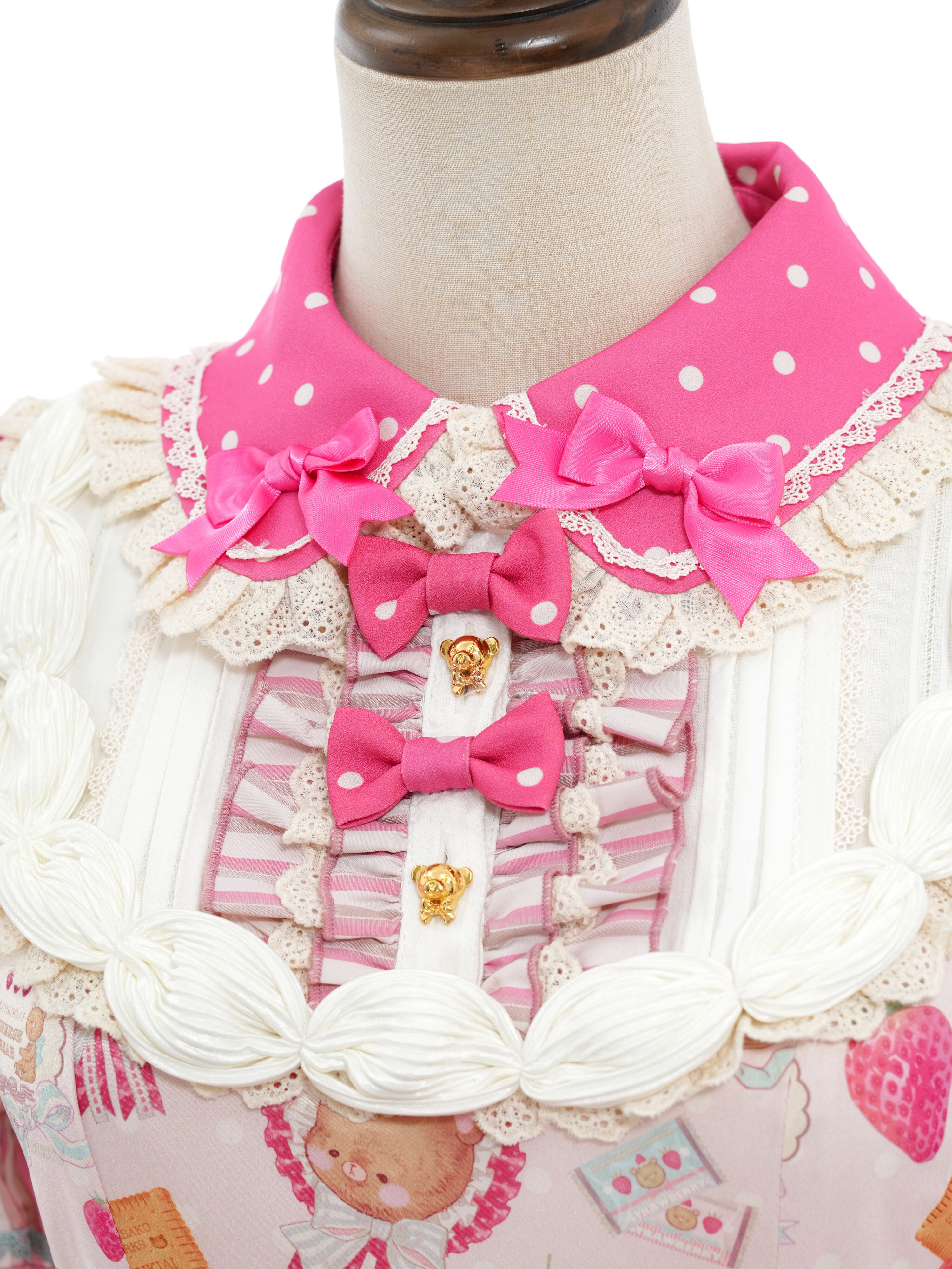 二次生産分〉TEDDY STRAWBERRY LABEL ホイップデコラワンピース