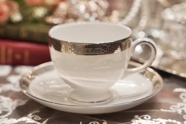 A【Wedgwood】ウェッジウッド MARCASITE（マーカサイト） カップ＆ソーサー