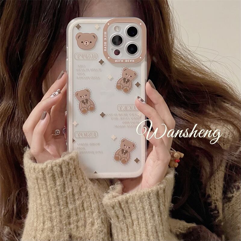 Iphoneケース くま クマ 大人かわいい スマホケース クリアケース 可愛い レトロ Luluca 韓国トレンドファッションluluca ルルカ