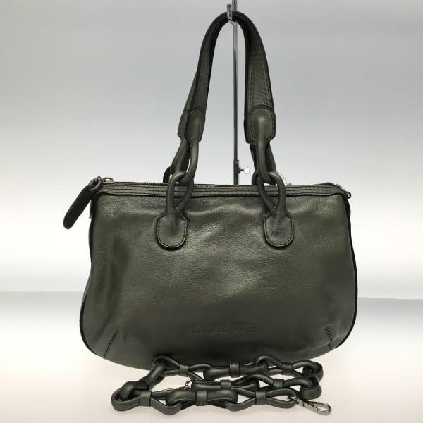 LOEWEロエベ グリーンレザートートバック-