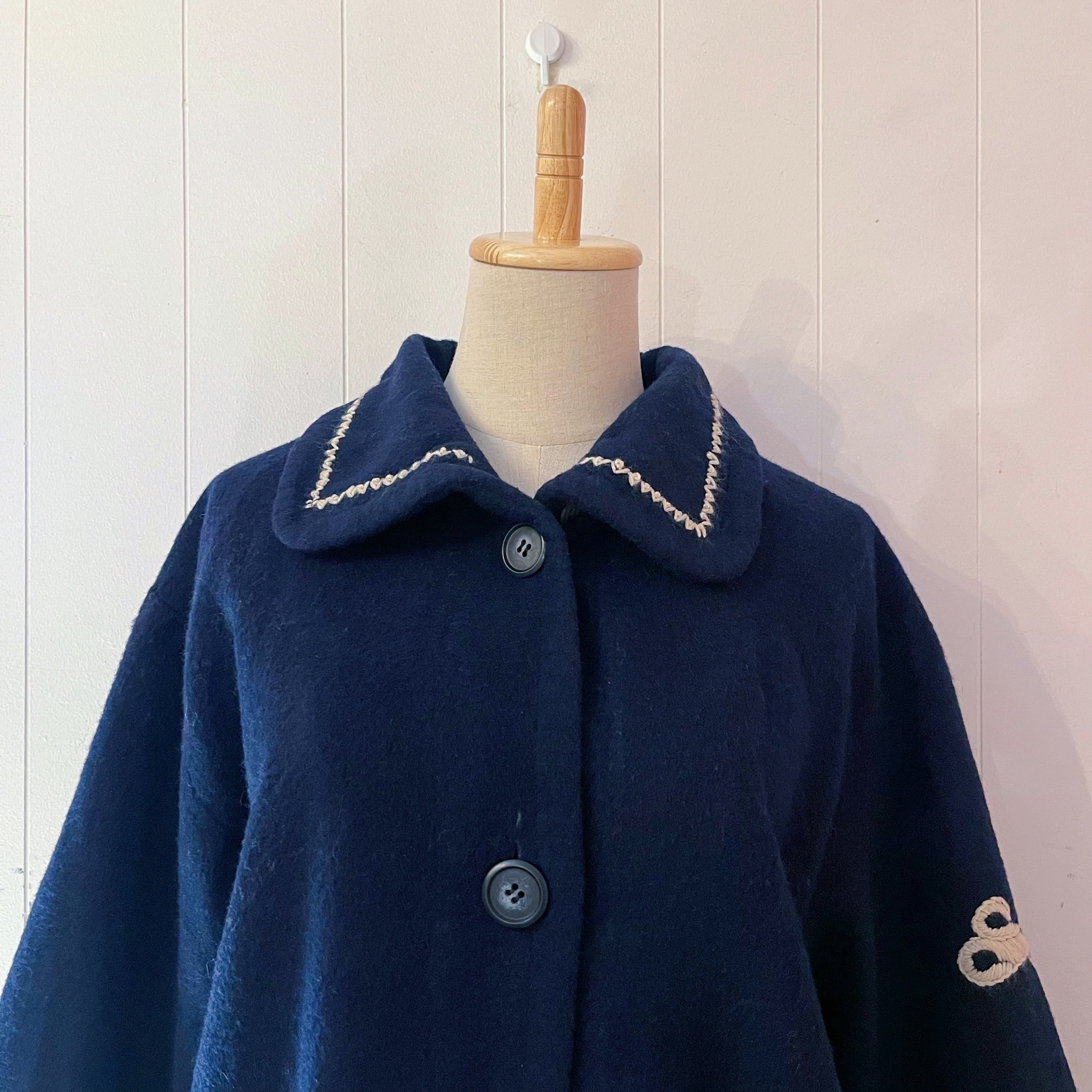 sewing kit embroidery navy coat