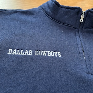 【Russell】NFL Dallas Cowboys ダラス・カウボーイズ アメフト ハーフジップ スウェット プルオーバー 刺繍ロゴ ワンポイントロゴ S US古着