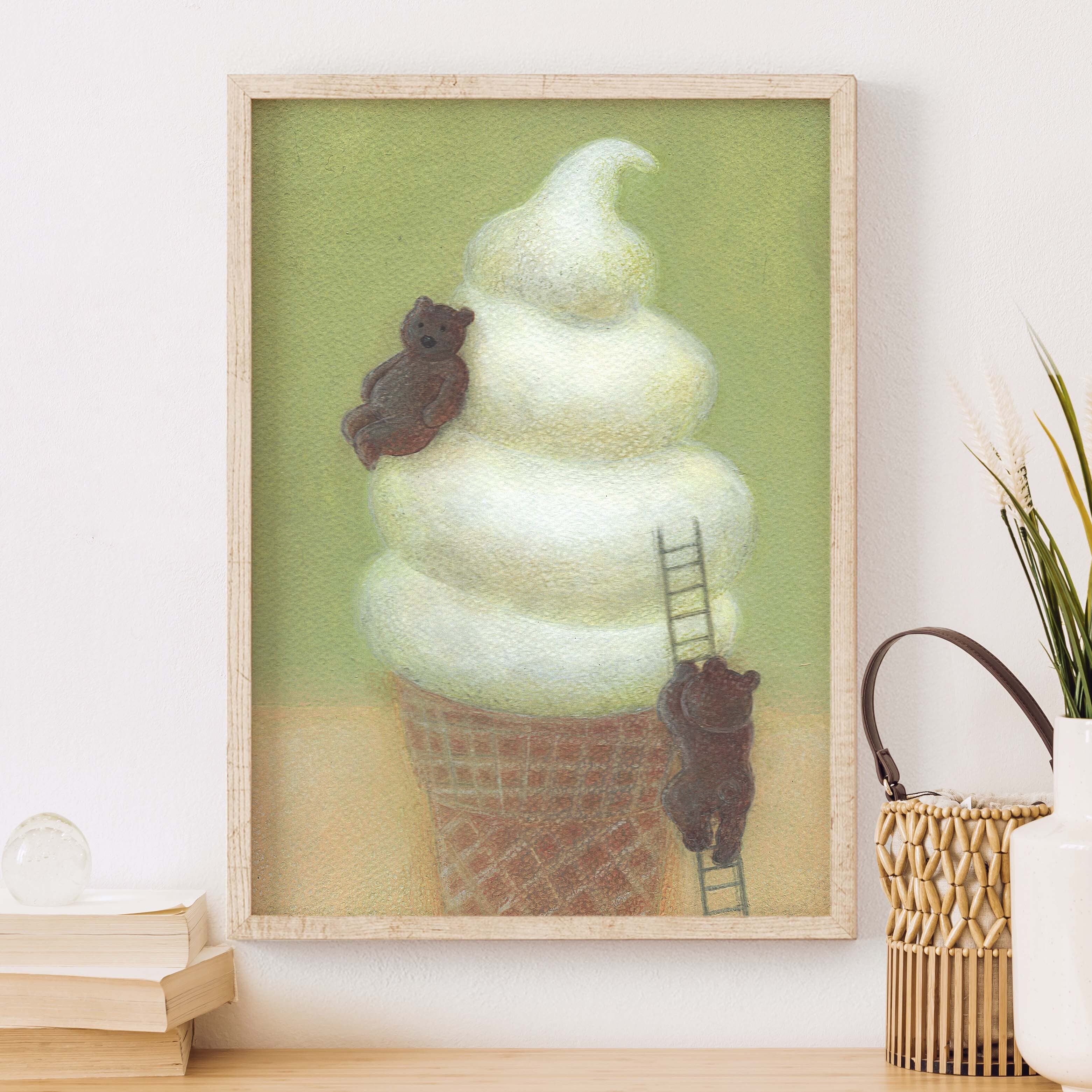 手描き】カントリー スウィートホーム くま 額 オリジナル