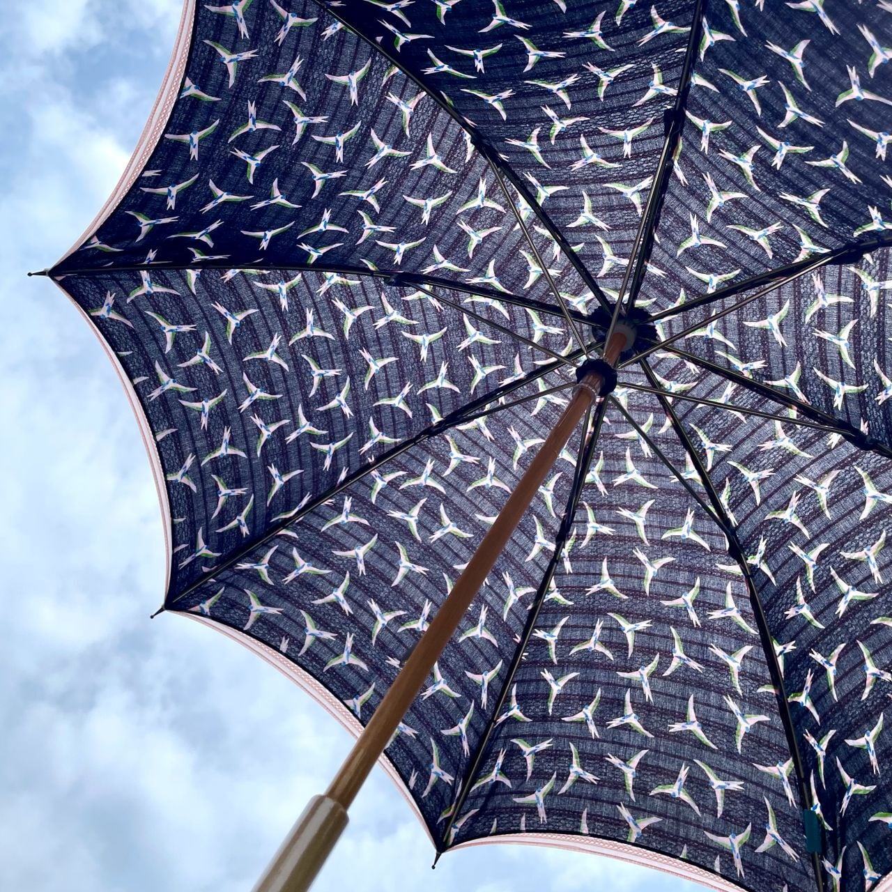 サンバリア100 薄い青色 折りたたみ日傘 サンバリア100 日傘 長傘