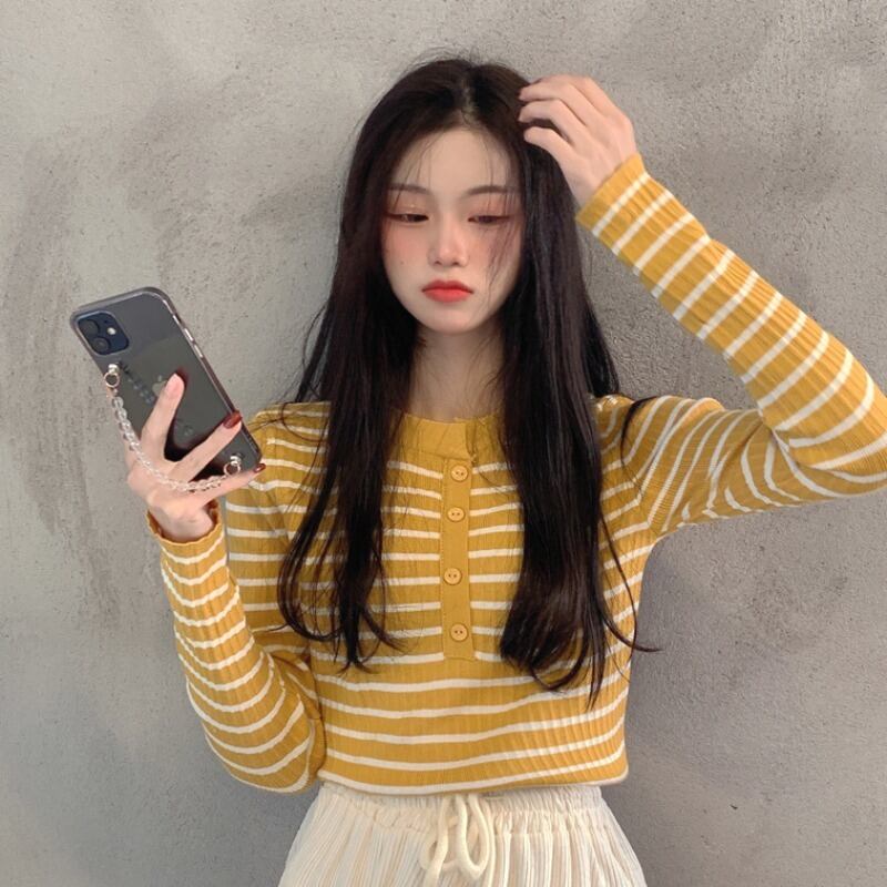 ストライプシャツ オータムウィンタースタイルレッドウールセーター 秋物 冬物 YY-ファッション59422469079