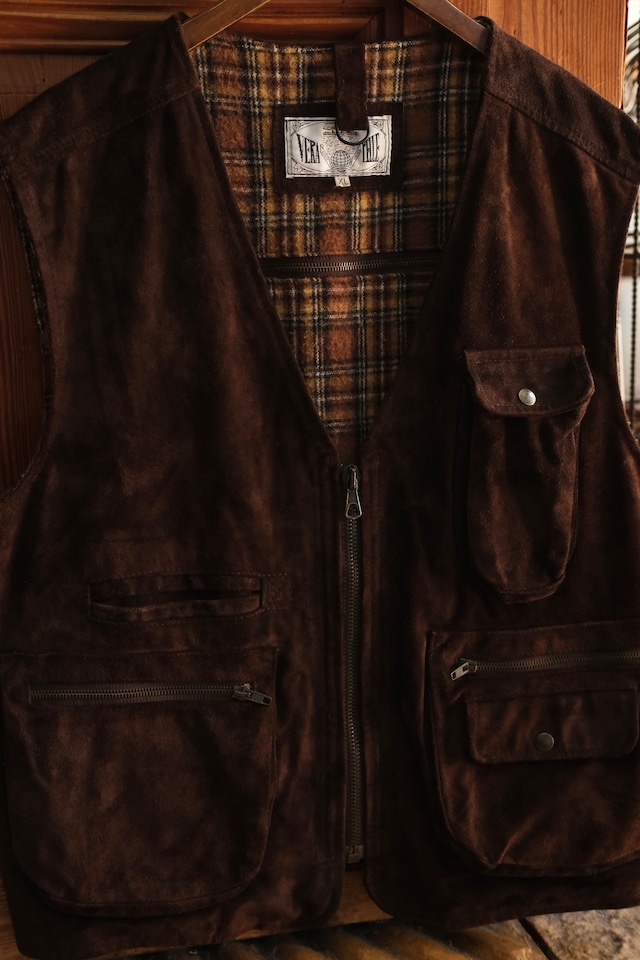 Utah/90’s “VERA PELLE” suède leather vest/made in Italy