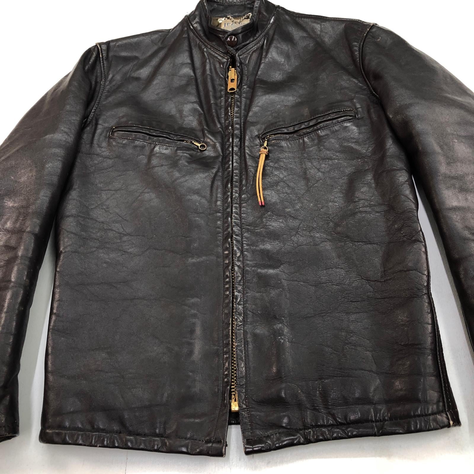 UNKNOWN 70年代あたり GENUINE LEATHER GARMENT シングルライダース