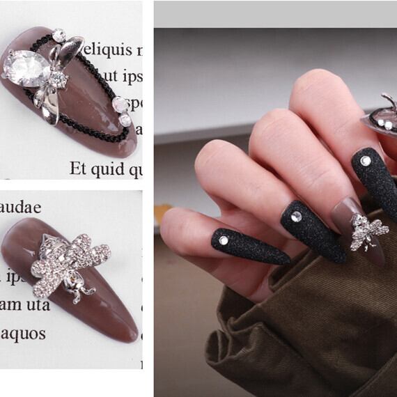 ネイル パーツ ジルコニア 蜂 モチーフ 羽 大粒ストーン