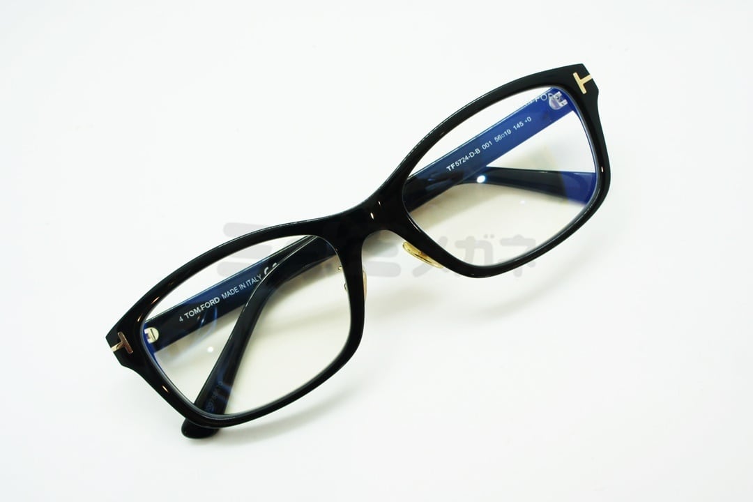 プラスチックレンズタイプTOM FORD TF5724-D-B 001 メガネ ブルーライトカット 黒