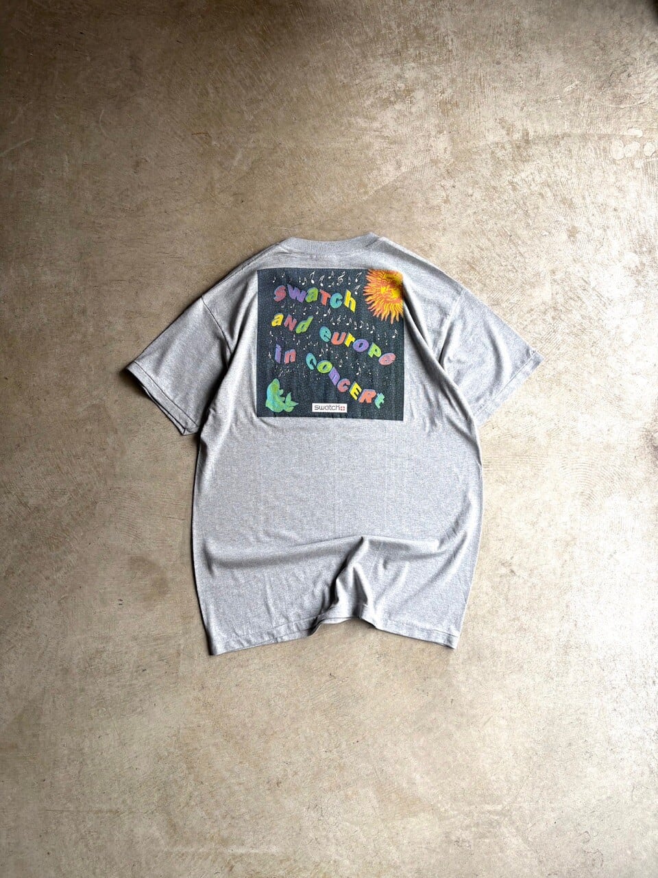 USA製 90's Hanes TOP-T PRINT T-SHIRTS “Swatch and europe in concert”