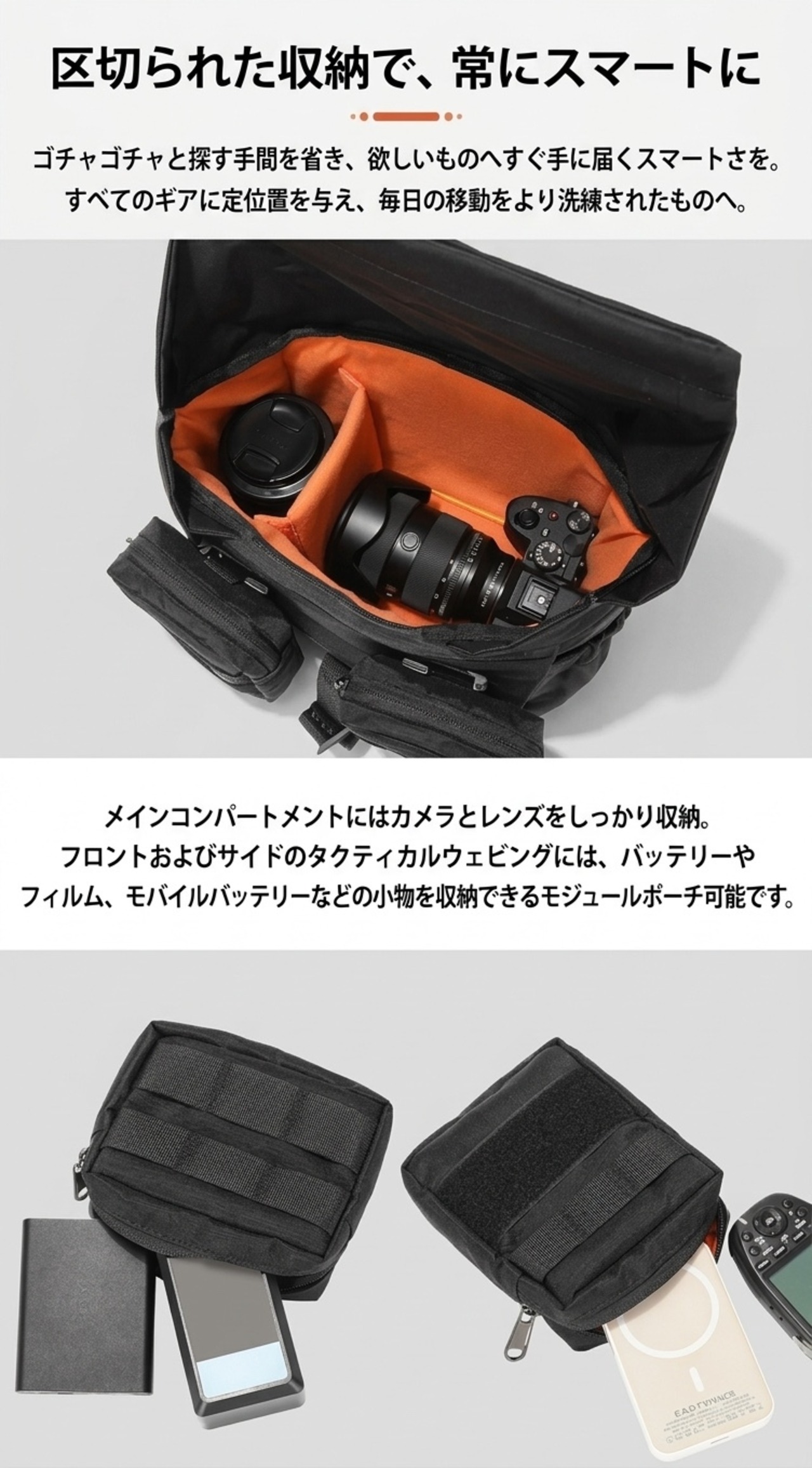 SEWAFOX 3WAY モジュール クロスボディ カメラバッグ