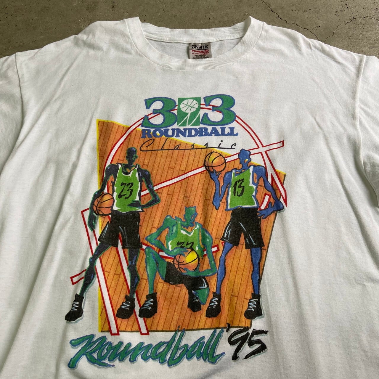 90年代 3ON3 ROUNDBALL CLASSIC バスケットボール 企業ロゴ プリントT