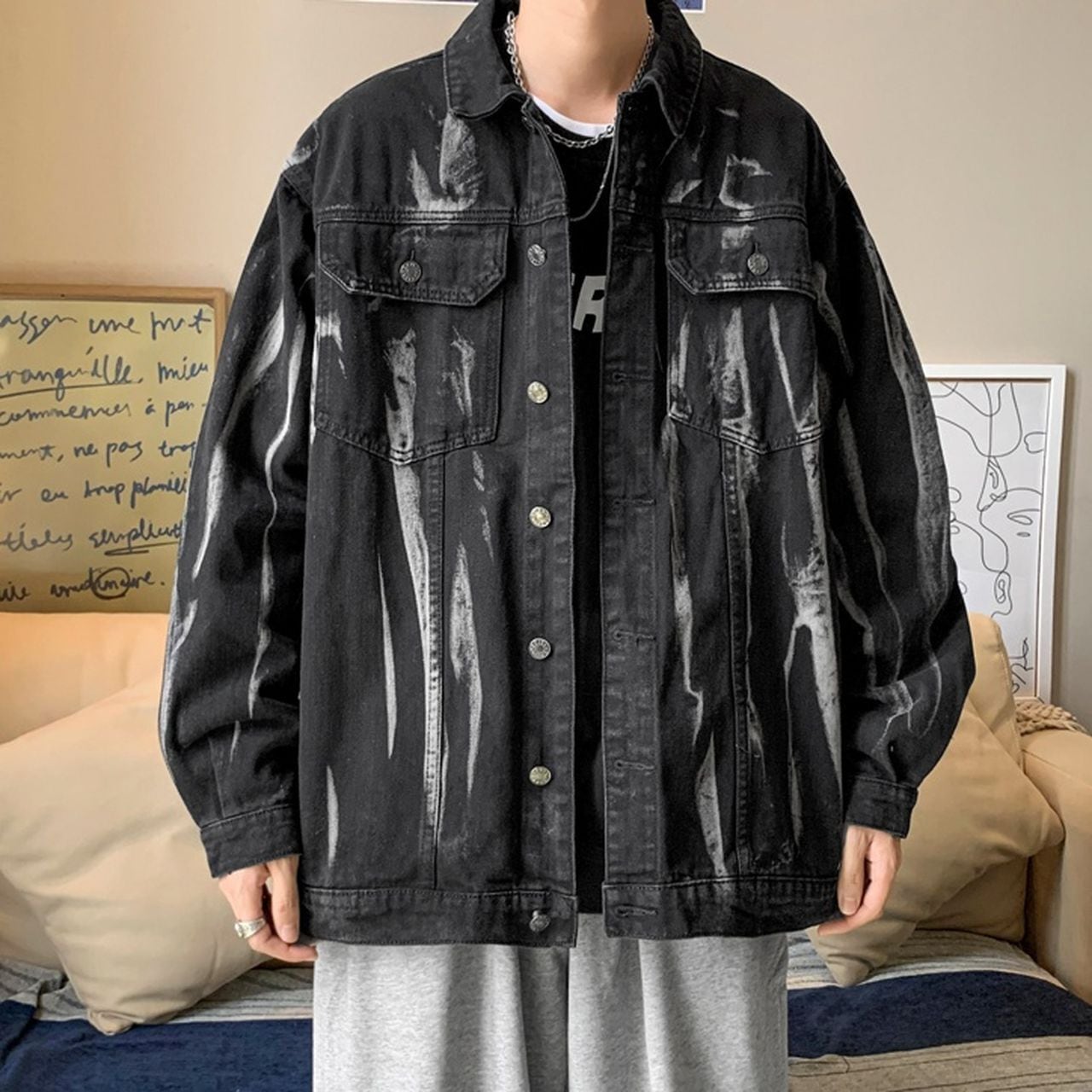 tie-dye denim jacket(MT1313)