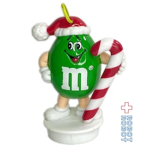 M&M's 1992 サンタハットピーナッツグリーン WITH CANDY CANE クリスマスオーナメント