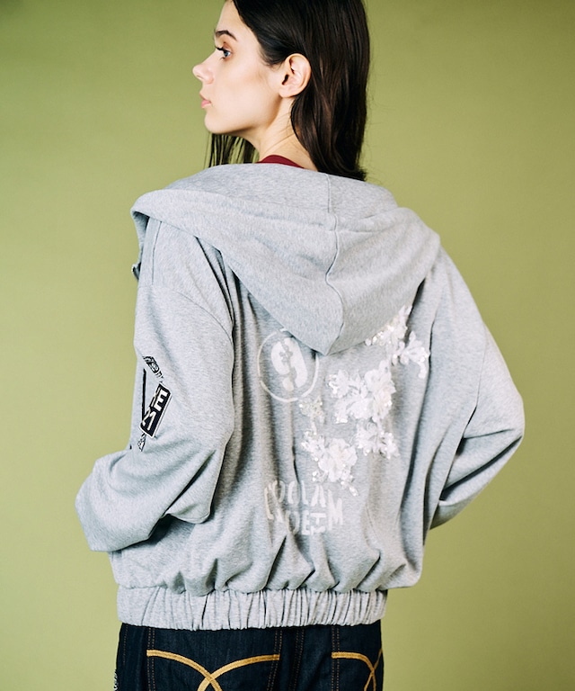 【直営限定ITEM】レースフラワーフルジップフーディー (GRAY)　CQ-49064H