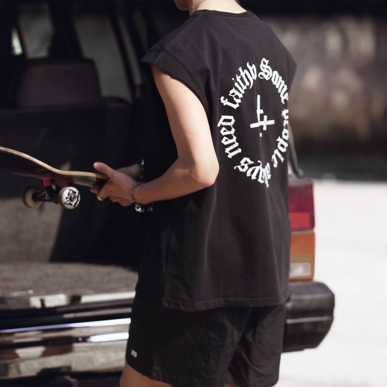 バックプリントルーズタンクトップ　1205