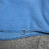 fade blue double pocket plain weave cotton shirt