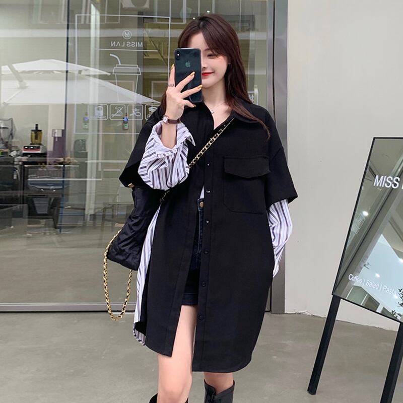 スタイルシャツ スプリングオータムトップス ロング 春物 秋物 スーパーモール99836107069