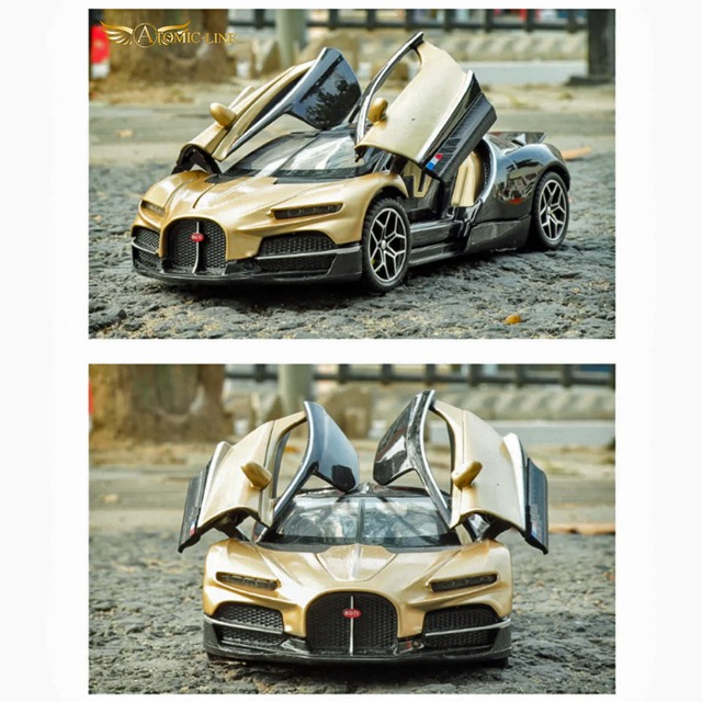 ブガッティ トゥールビヨン 1/32 ミニカー 全3色 ライト点灯 エンジンサウンド 合金モデル 模型 ジオラマ
