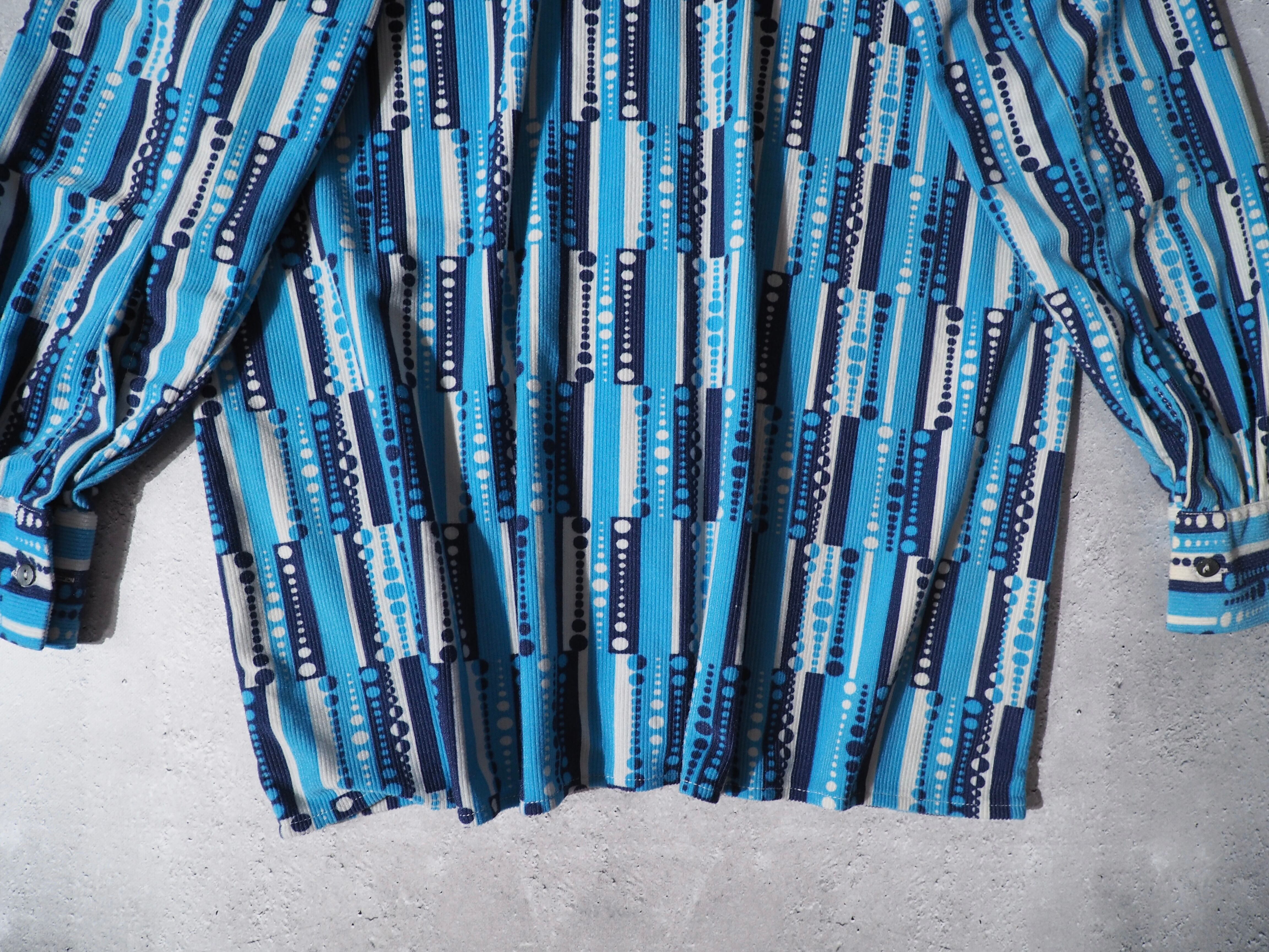 1970 - 80s cold dot line pattern vintage corduroy shirt