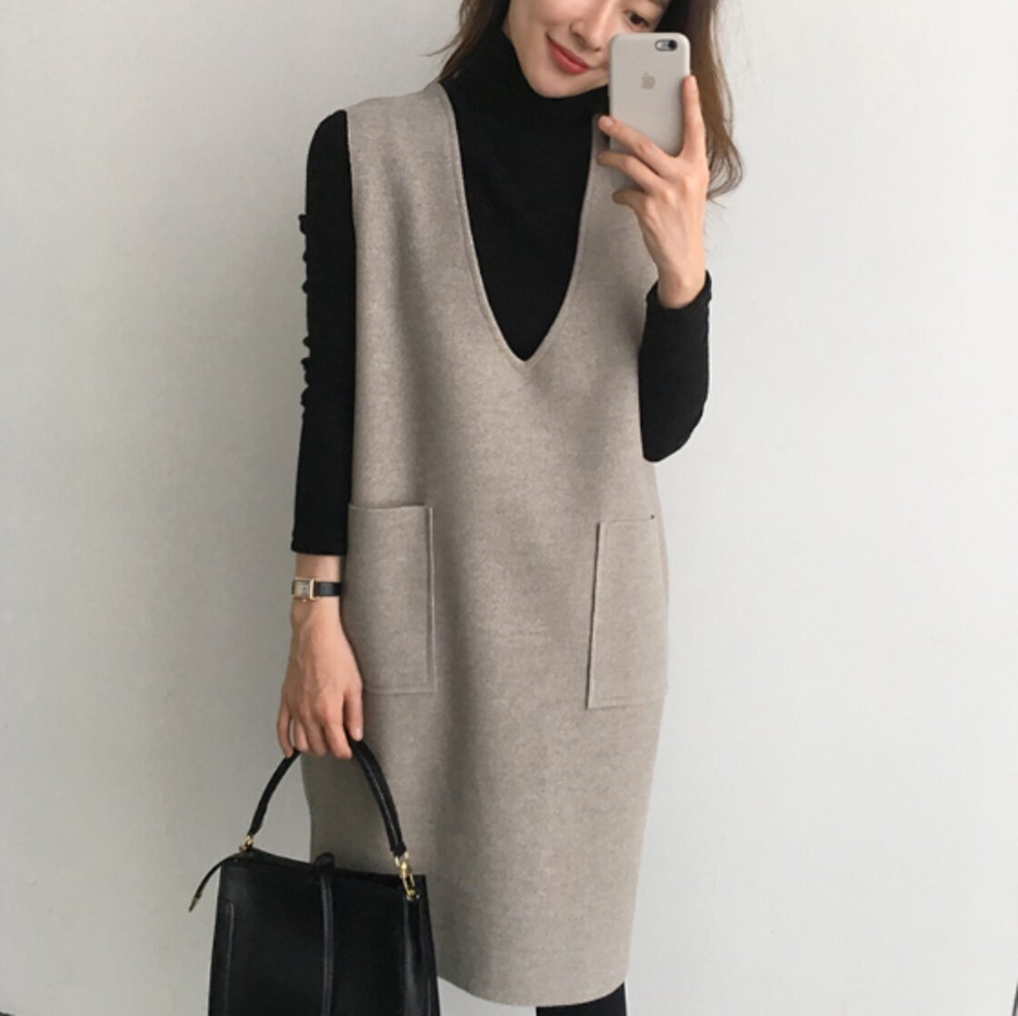 マタニティウエア 妊婦 冬服 ワンピース マタニティ 授乳服通販パールズ 秋冬 ニットフレアワンピース