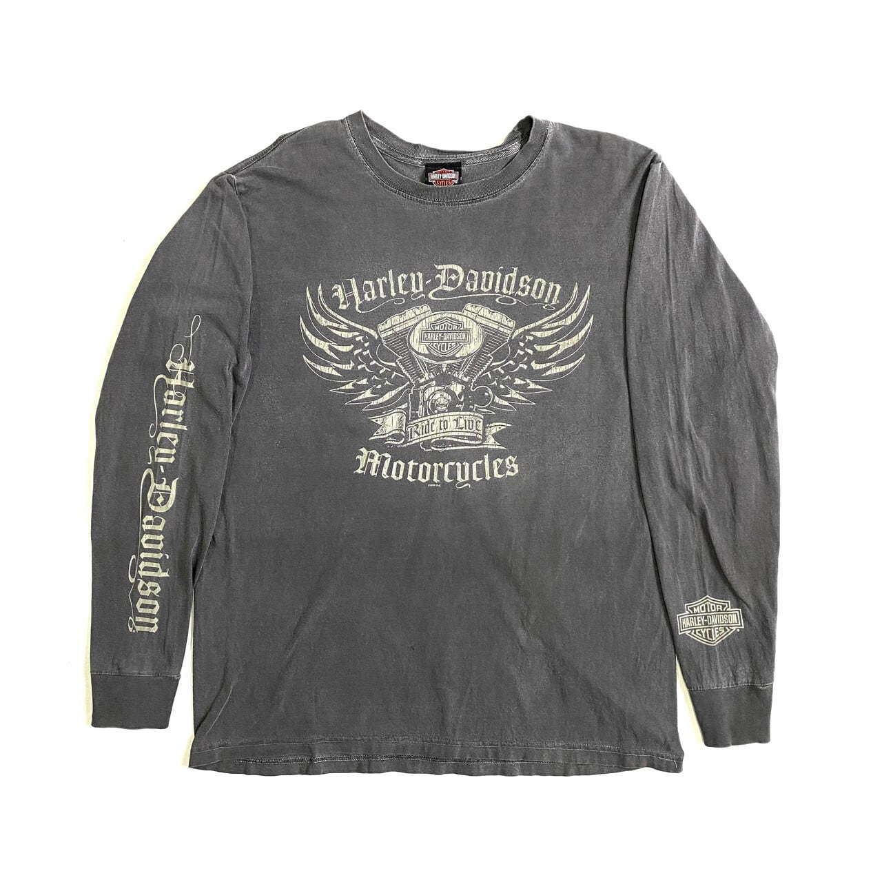 ハーレーダビッドソン Harley-Davidson 袖プリント 両面プリント ロングTシャツ ロンT メンズXL /eaa368754