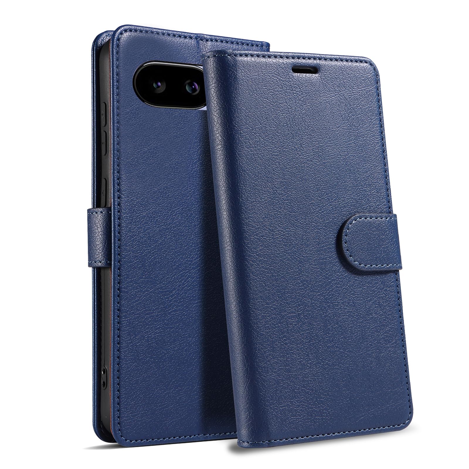 QUEASON google pixel 9a 用 ケース 手帳型 グーグルピクセル9a 用 ケース スタンド機能 PUレザー【ブルー】