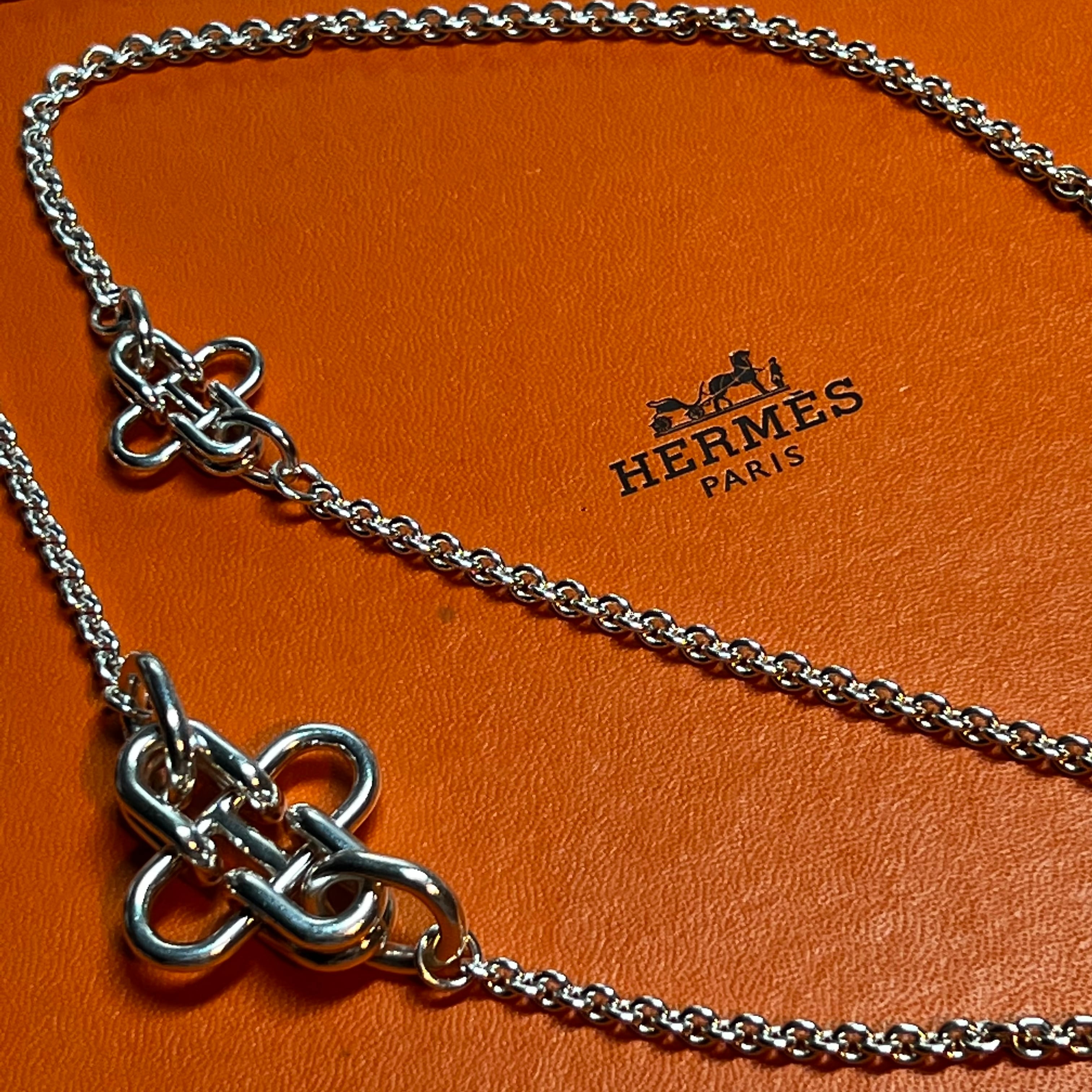HERMES Rose de Mer Long Necklace Sterling Silver | エルメス ローズ ド メール ロング ネックレス  スターリング シルバー | THE OLDER VINTAGE powered by BASE