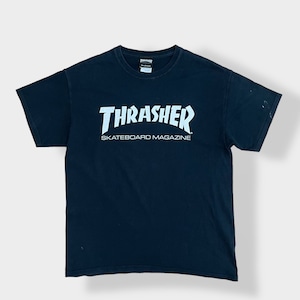 【THRASHER】スラッシャー ロゴ プリント Tシャツ L スケボー スケートボード ストリート系 us古着