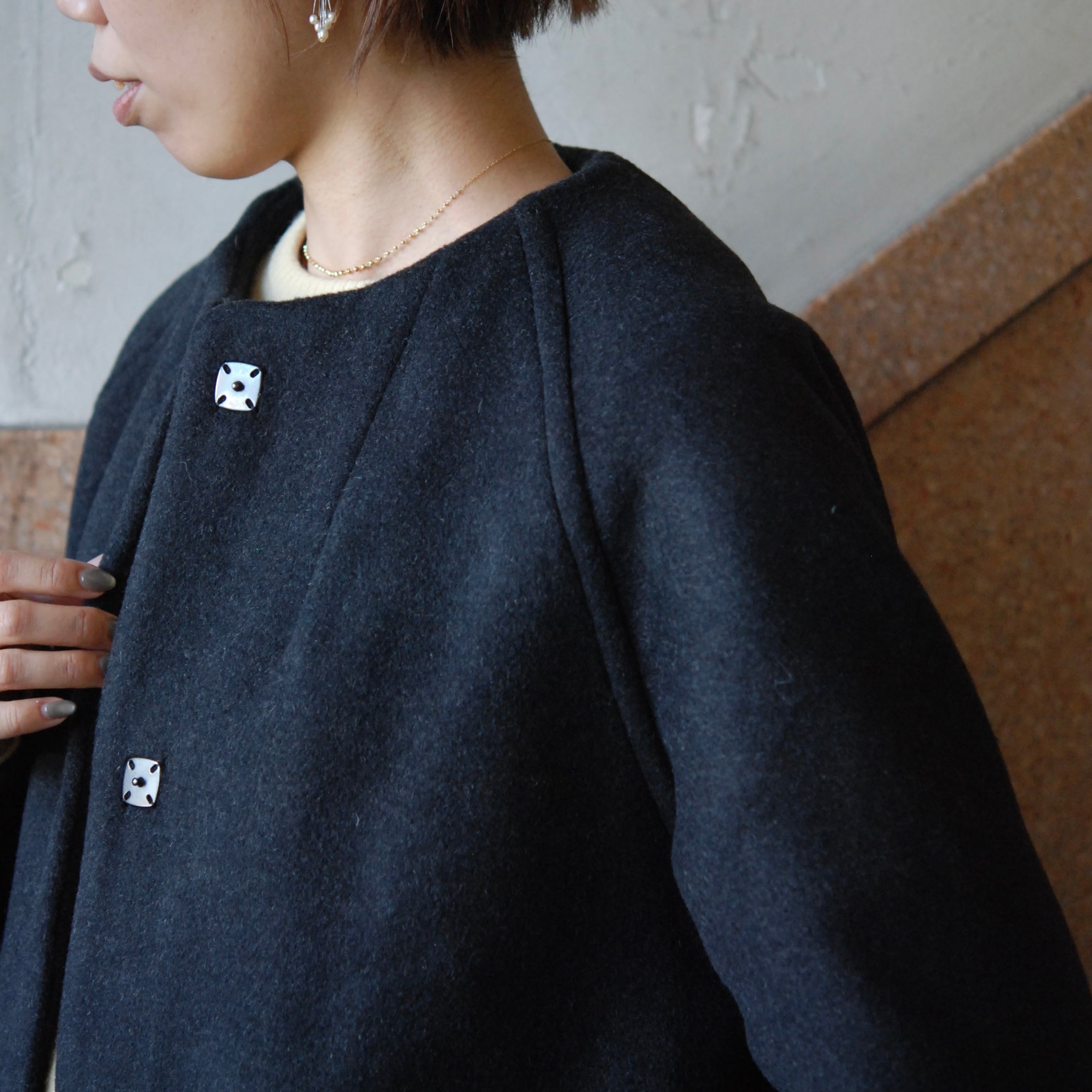 LONDON TRADITION ladies collarless coat - charcoal grey - / UK