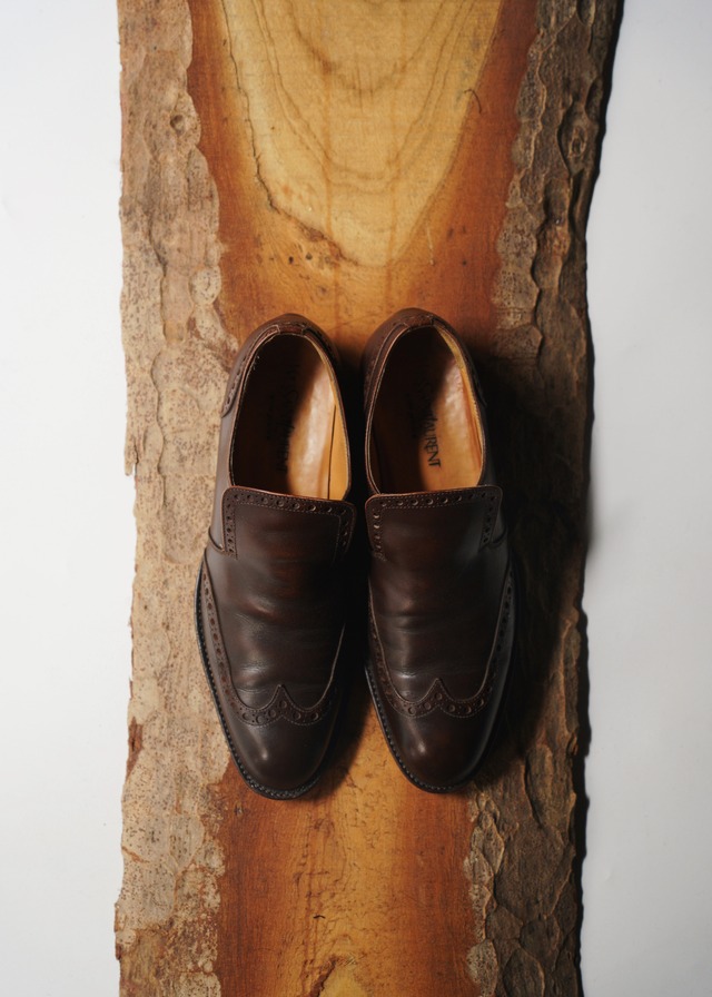 90’s Yves Saint Laurent rive gauche wing tip front gore leather shoes