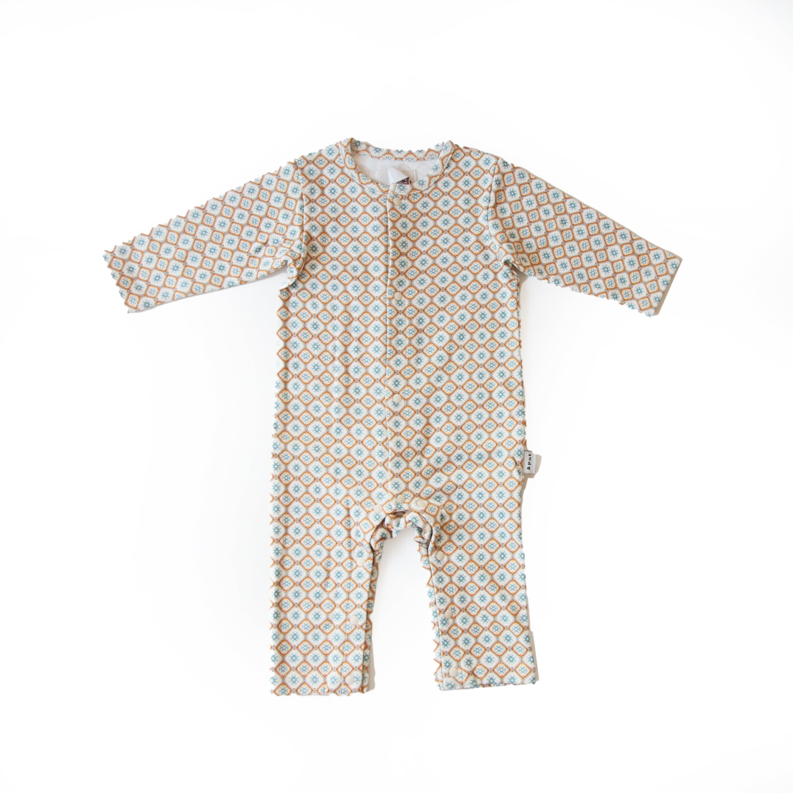 & pal / pixel art pattern rompers / khaki / 70,80cm