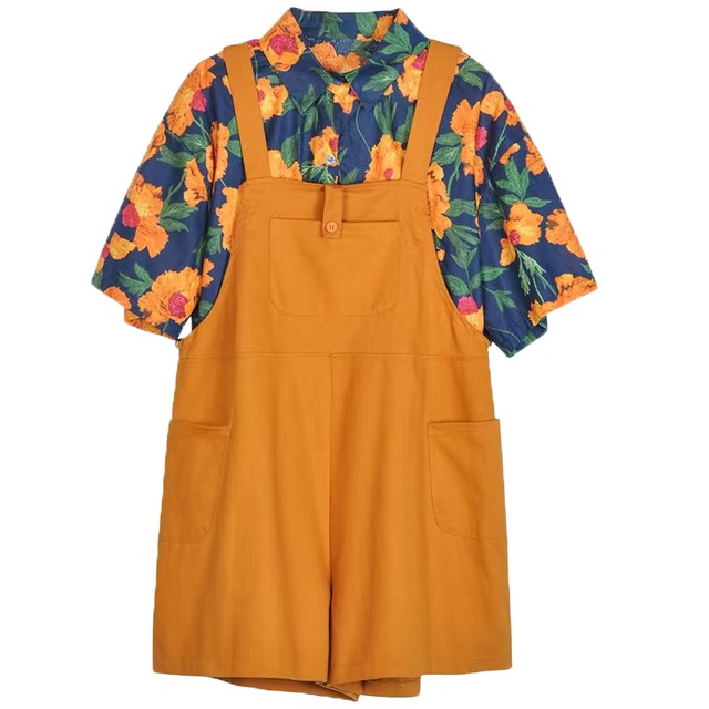 Flower Shirt + Overalls（フラワーシャツ＋オーバーオール）su025