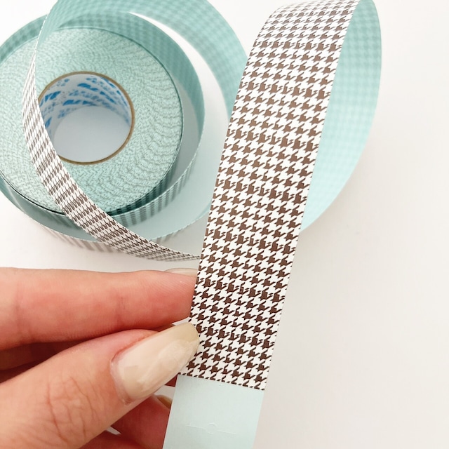 alittlemini　千鳥柄・ブラウン　ラベラーシール　AL01