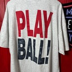 90s USA PLAY BALL! ベースボールTシャツ　野球　霜降りグレー　