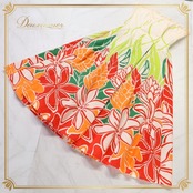 【フラダンス衣装】ホワイト ALOHA STANDARDS アロハスタンダード ワンピース ドレス 白 赤 オレンジ 花柄 フリル 黄緑 可愛い