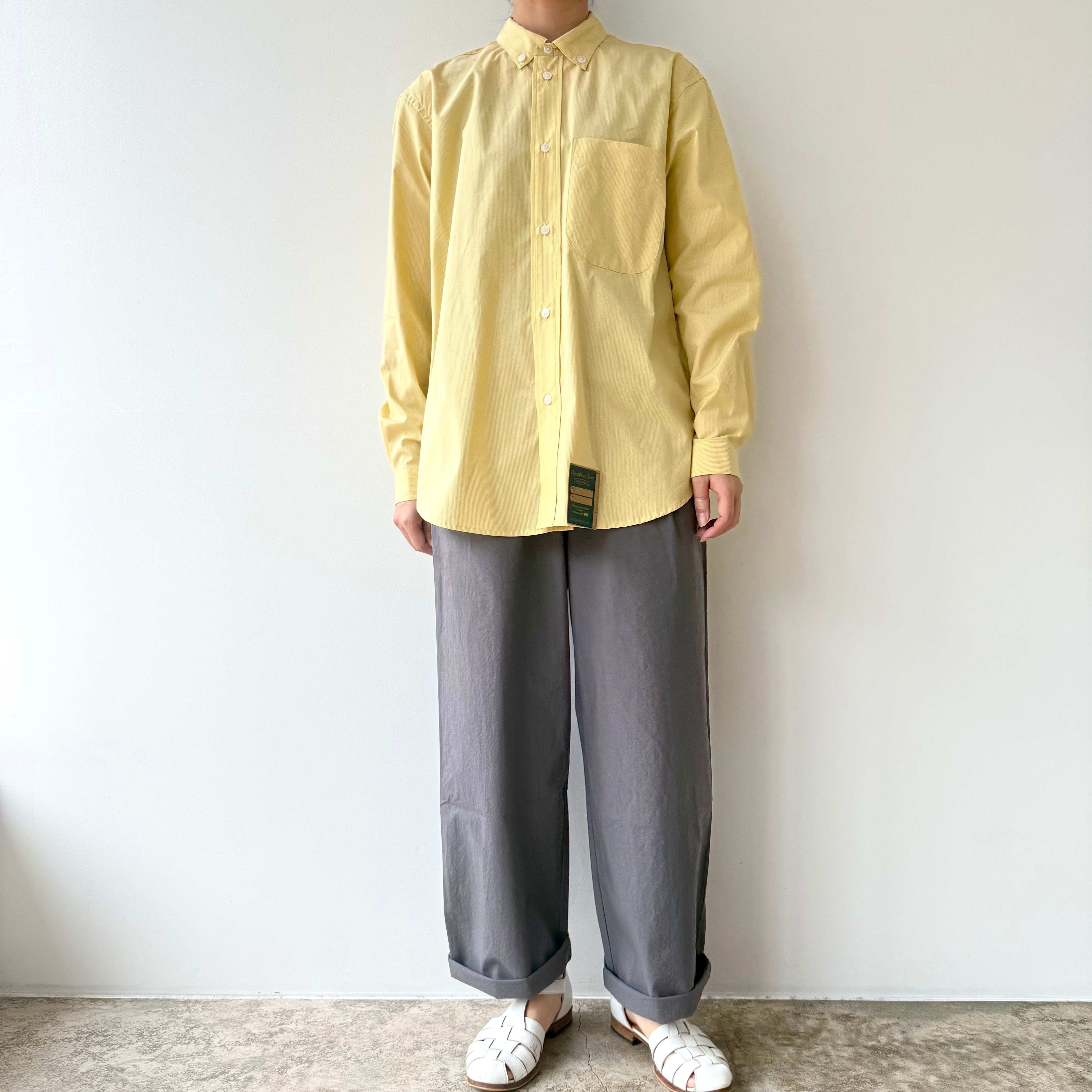 Yoli ヨリ　シンプルブラウス　コットン100% イエロー　綿 Yoli チェックシンプルブラウス | Vie