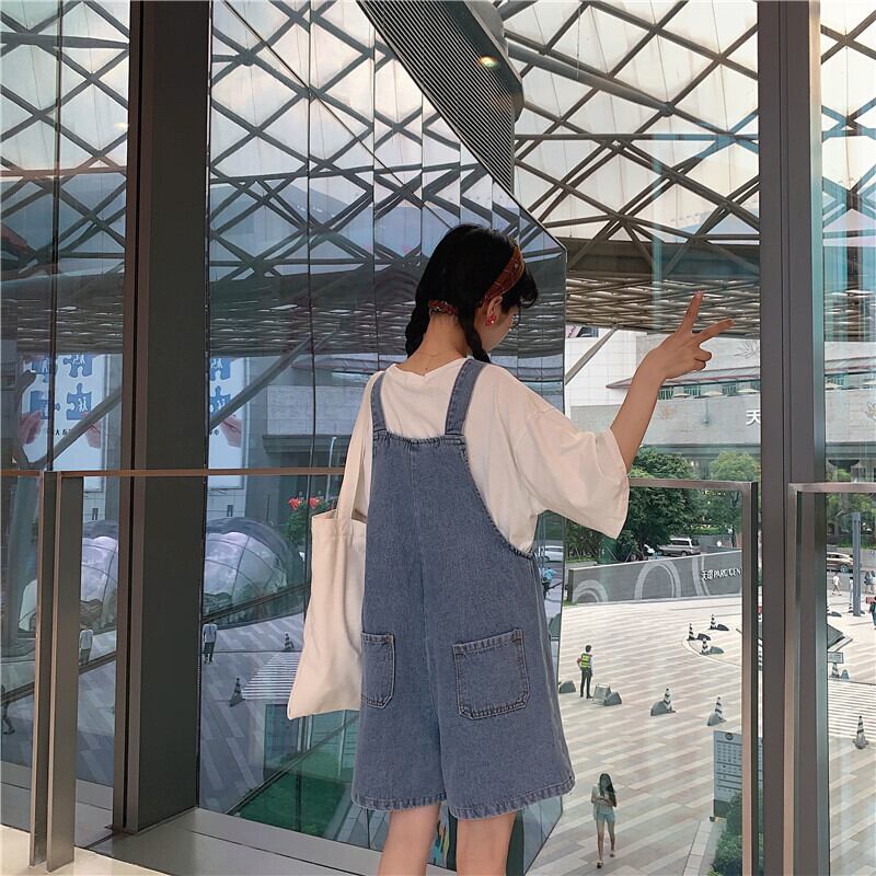 レッドジーンズ レディースサマー薄手パンツ ルーズオーバーオール ショーツ 夏物 ブルマー 萌量不足8546578584