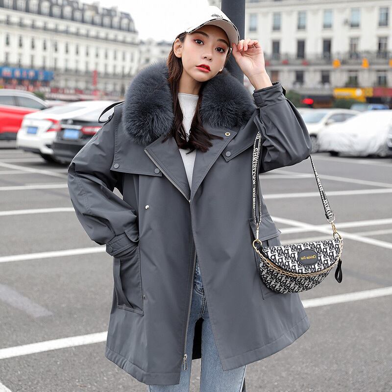 新品【TATRAS】タトラスファーコートグレー