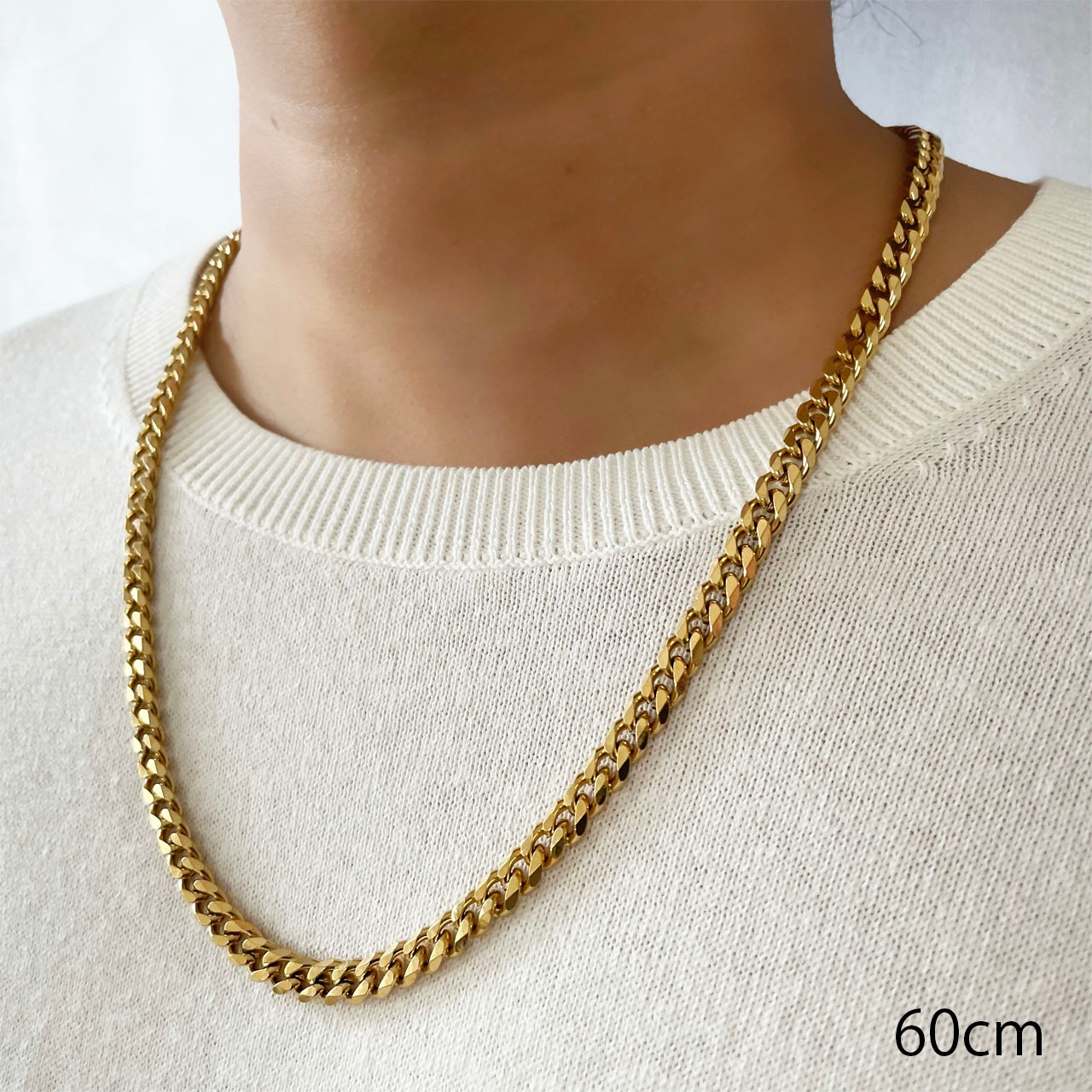 Chain Necklace　Six-sided Single〈 Wide 〉