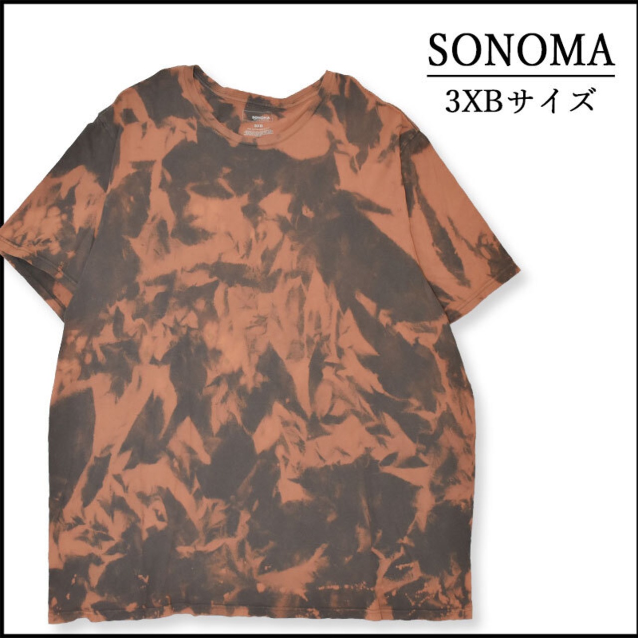 メンズブリーチ染め半袖Tシャツ3XL 古着屋 ブランド 薄手 グレー 