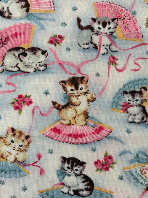 輸入コットンファブリック USA マイケルミラー Michael mille Smitten Kitty Kitten カットファブリック  カルトナージュ