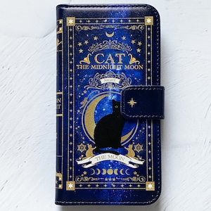 猫の魔導書 〜THE MOONLIGHT CAT〜 手帳型 iPhoneケース スマホケース 全機種対応