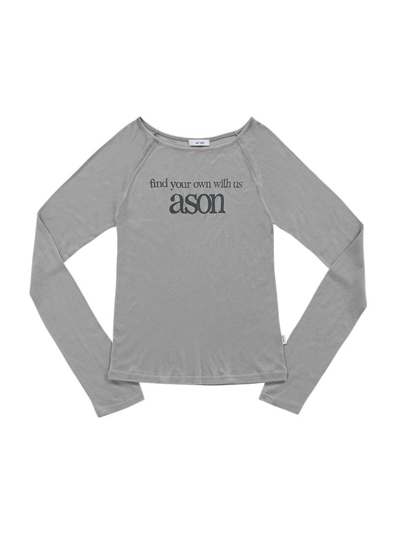 as”on] LETTERING LONG SLEEVE / EARL GREY 正規品 韓国ブランド 韓国
